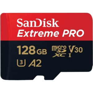 MEMORIA SANDISK MICRO SDXC 128GB EXTREME PRO 200MB/S 4K CLASE 10 A2 V30 C/ADAPTADOR SDSQXCD-128G-GN6MA