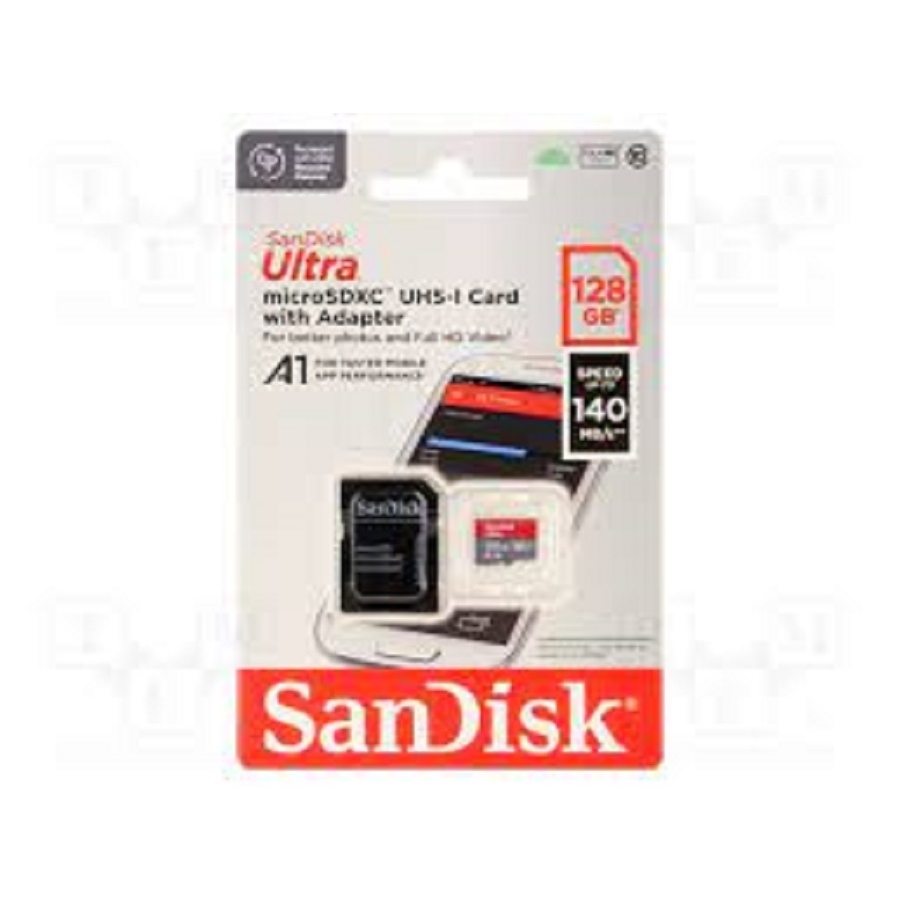 MEMORIA SANDISK MICRO SDXC 128GB ULTRA 140MB/S CLASE 10 C/ADAPTADOR SDSQUAB-128G-GN6MA - SANDISK