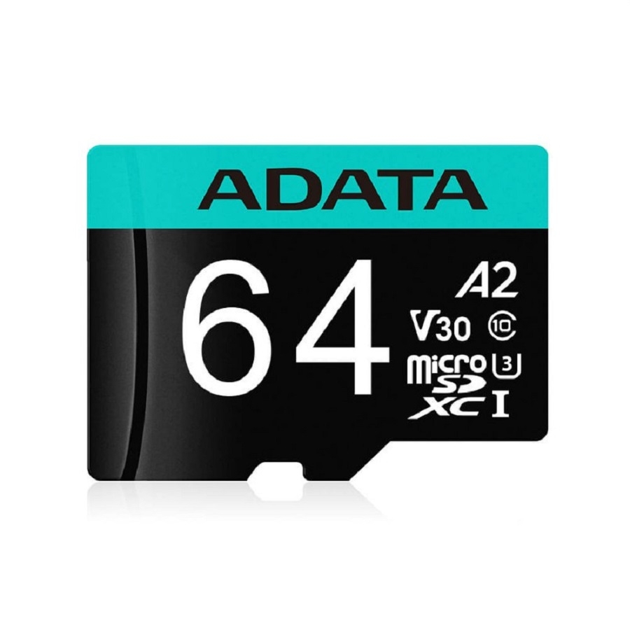MEMORIA ADATA MICRO SDXC/SDHC 64GB UHS-I 100MB/80MB CLASE 10 V30 A2 C/ADAPTADOR AUSDX64GUI3V30SA2-RA1 - Adata