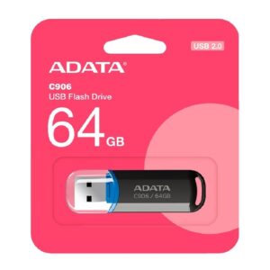 MEMORIA ADATA 64GB USB 2.0 C906 NEGRO (AC906-64G-RBK) - Adata