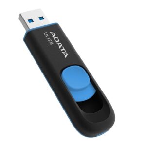 MEMORIA ADATA 256GB USB 3.2 UV128 RETRACTIL NEGRO AZUL (AUV128-256G-RBE) - Adata