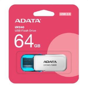 MEMORIA ADATA 64GB USB 2.0 UV240 BLANCO- AZUL (AUV240-64G-RWH) - Adata