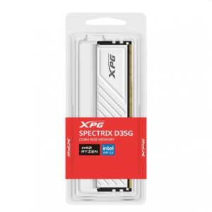 MEMORIA XPG SPECTRIX D35G UDIMM DDR4 16GB PC4-25600 3200MHZ CL16 288PIN 1.35V RGB CON DISIPADOR PC/GAMER COLOR BLANCO AX4U320