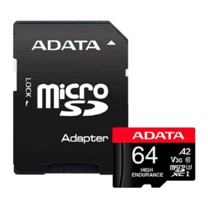 MEMORIA ADATA MICRO SDXC/SDHC 64GB UHS-I VIDEOVIGILANCIA 24/7 100MB/80MB 4K CLASE 10 U3 V30 A2 C/ADAPTADOR AUSDX64GUI3V30SHA2