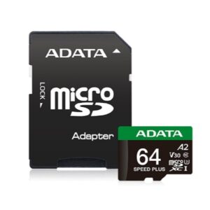 MEMORIA ADATA MICROSDXC SPEED PLUS 64GB CL10 CON ADAPTADOR UD64GUI3V30A2SP-RA1 - Adata