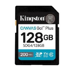 MEMORIA FLASH SD KINGSTON SDXC CANVAS GO PLUS 128GB 200MB/S C10 UHS-I U3 V30 SDG4/128GB
