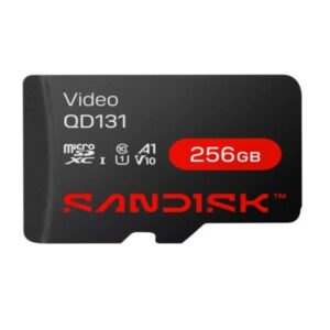 MEMORIA SANDISK VIDEO SC QD131 MICRO SDXC 256GB VIDEOVIGILANCIA 24/7 CLASE 10 U1 LECT 160MB/S ESC 18MB/S SDSDQAS5-256G-BP - S