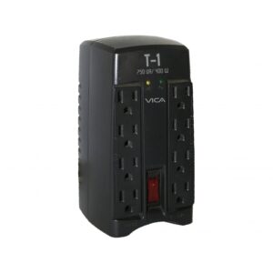REGULADOR ELECTRONICO DE VOLTAJE VICA T1 750VA 400WATTS 8 NEMA 5-15R (4/4), 3 AÑOS DE GARANTIA - Vica