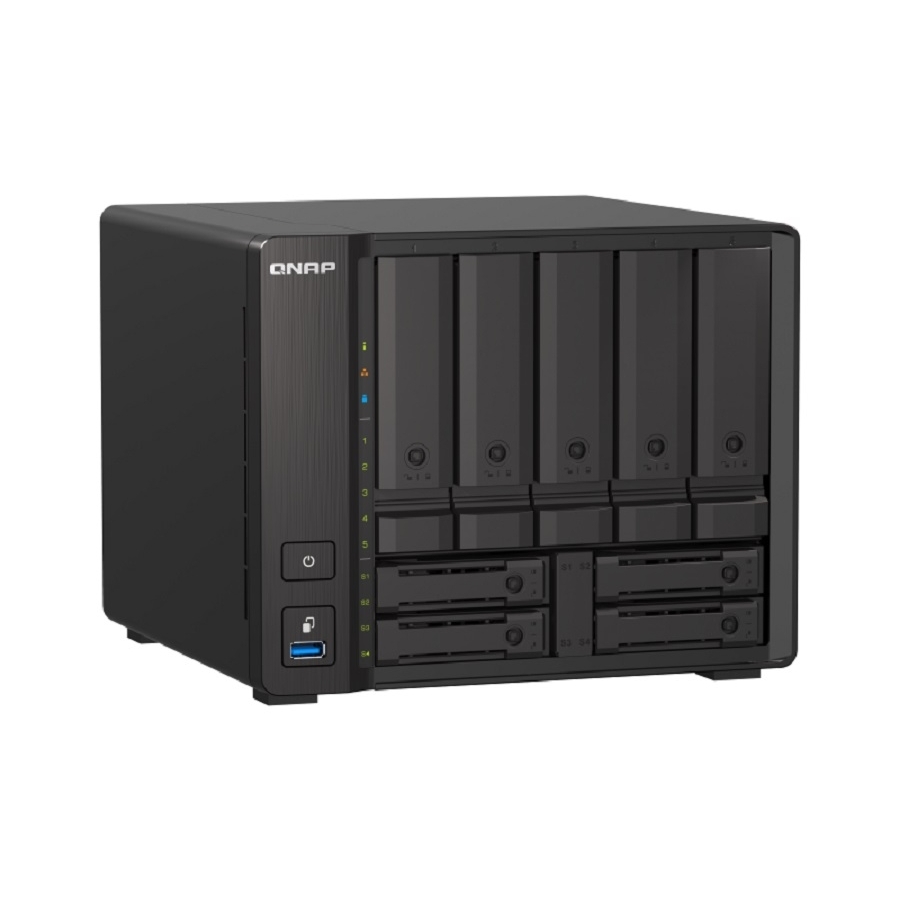 NAS QNAP TS-H973AX-8G/ 9 BAHIAS /5 DE 3,5 4 DE 2,5/NUCLEO CUADRUPLE 2.2GHZ/8GB DDR4 SODIMM HASTA 64GB/2 PTO 2,5 GBE/1 PTO 10