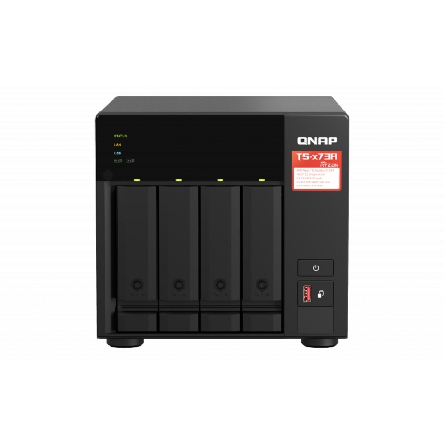 NAS QNAP TS-473A-8G/ 4 BAHIAS NUCLEO CUADRUPLE HASTA 2.7 GHZ AMD RYZEN 8GB DDR4 SO-DIMM/2 PTO 2,5 GBE / 1 PTO 10GBE/ USB 3.2X