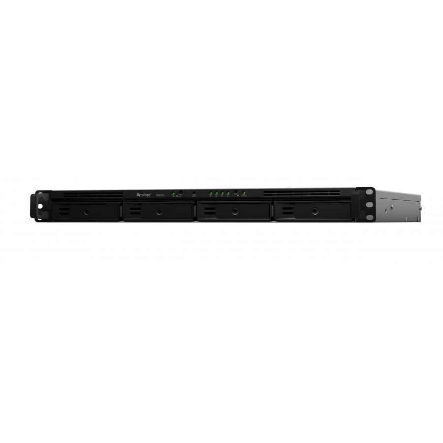 NAS SYNOLOGY RS822+ /4 BAHIAS EXPANDIBLES HASTA 8/RACK 1U/NUCLEO CUADRUPLE 2.2GHZ/2GB DDR4 HASTA 32GB/LAN GIGABIT X4/USB 3.2