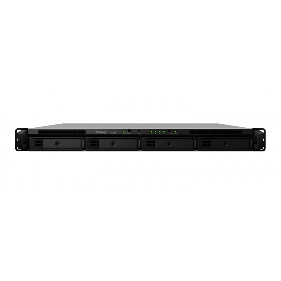 NAS SYNOLOGY RS822+ /4 BAHIAS EXPANDIBLES HASTA 8/RACK 1U/NUCLEO CUADRUPLE 2.2GHZ/2GB DDR4 HASTA 32GB/LAN GIGABIT X4/USB 3.2