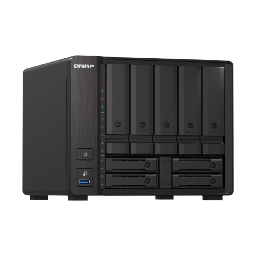 NAS QNAP TS-H973AX-32G/ 9 BAHIAS /5 DE 3,5 4 DE 2,5/NUCLEO CUADRUPLE 2.2GHZ/32GB DDR4 SODIMM HASTA 64GB/2 PTO 2,5 GBE/1 PTO 1