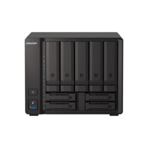 NAS QNAP TS-H973AX-32G/ 9 BAHIAS /5 DE 3,5 4 DE 2,5/NUCLEO CUADRUPLE 2.2GHZ/32GB DDR4 SODIMM HASTA 64GB/2 PTO 2,5 GBE/1 PTO 10 GBE /USB 3.2 X3/ HOTSWAP/ NO INCLUYE DISCOS/AMD RYZEN V1500B