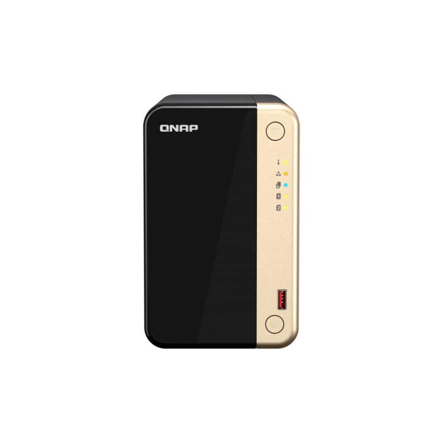 NAS QNAP TS-264-8G /2 BAHIAS NUCLEO CUADRUPLE HASTA 2.9 GHZ, 8 GB EN RAM, /2 LAN 2,5 GBE/USB 3.2 X2/SATA/HOT-SWAP/ SIN DISCOS