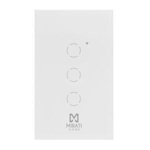 APAGADOR INTELIGENTE DE PARED MIRATI DE 3 APAGADORES TOUCH WIFI 2.4HZ BLUETOOTH // COMPATIBLE CON ANDROID E IOS // FUNCIONA C