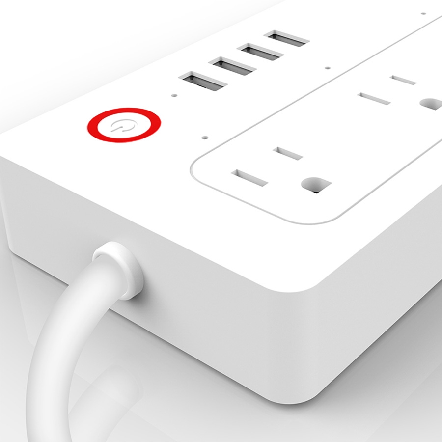 MULTICONTACTO INTELIGENTE MIRATI 4 SOCKETS/4USB/LED INDICADOR/WIFI 2.4 GHZ/100 – 240 V/1800 W/ BLANCO - Mirati