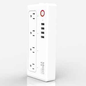 MULTICONTACTO INTELIGENTE MIRATI 4 SOCKETS/4USB/LED INDICADOR/WIFI 2.4 GHZ/100 – 240 V/1800 W/ BLANCO - Mirati
