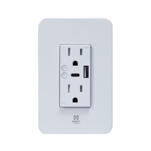 CONTACTO INTELIGENTE DE PARED MIRATI MCP2 / 2 CONTACTOS, 1 USB A, 1 USB C / WIFI 2.4GHZ, BLUETOOTH 4.2 / COMPATIBLE CON ANDRO