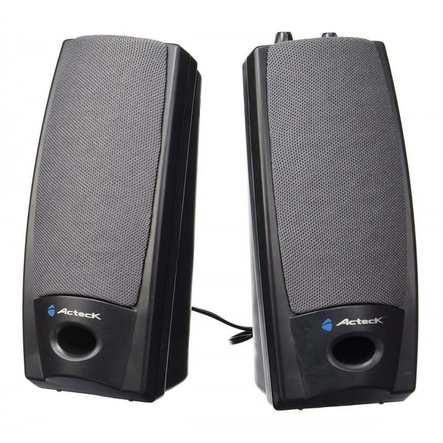 BOCINAS ACTECK AX-2500 / ALAMBRICA / CONECTOR 3.5 MM / SONIDO ESTEREO 2.0 / 3 W / NEGRO / AUBO-014 - Acteck