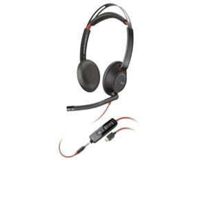 DIADEMA HP POLY 8X231AA BLACKWIRE C5220/ ALAMBRICA BINAURAL USB-A USB-C 3,5MM MICROFONO CANCELACION DE RUIDO ALMOHADILLAS DE 
