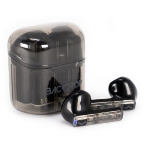 AUDIFONOS INALAMBRICOS TWS BACKDROP TRANSPARENTES/10M / TACTIL COLOR NEGRO - Backdrop