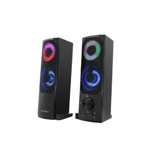 BOCINAS ACTECK ELANT BRICK AS450 / ALAMBRICA / 6 W RMS / USB – 3.5MM / ILUMINACION LED / SONIDO ESTEREO / NEGRO / AC-935258 -