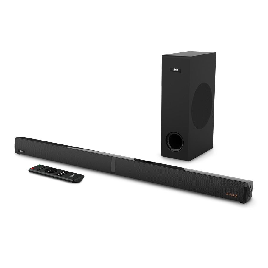 BARRA DE SONIDO DETACHABLE GHIA 2.1 CANALES/BLUETOOTH/USB/AUX/HDMI ARC/ OPTICO 100W RMS - Ghia