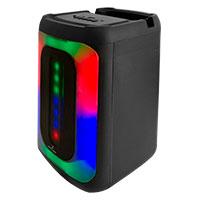 BOCINA INALAMBRICA BLUETOOTH RECARGABLE PORTATIL LUZ RGB DUAL 4 PULGADAS FUNCION TWS PERFECT CHOICE FESTA MINI – NEGRO - Perf