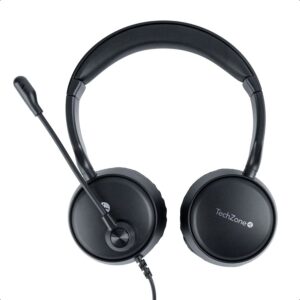 DIADEMA TECHZONE TZACDII02 ALAMBRICA USB SONIDO ESTEREO MANOS LIBRES NEGRO - Tech Zone Accesorios