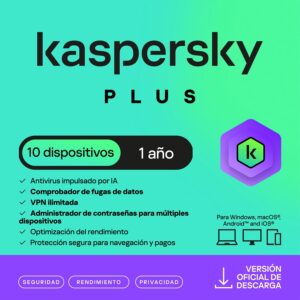 ESD KASPERSKY PLUS 10 DISP 5 CUENTAS KPM 1 AÑO - Kaspersky