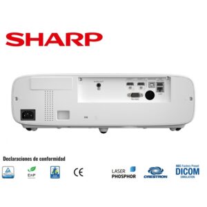VIDEOPROYECTOR LASER SHARP XP-E501U-W 3 LCD 5000 LM WUXGA CONT 5,000,000:1 HDMI/HDCP, RJ45, USB-A/B 1.5A, ZOOM 1.2X, SPK16W -