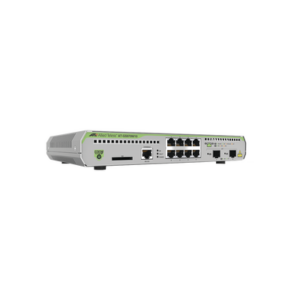 Switch Administrable CentreCOM GS970M, Capa 3 de 8 Puertos 10/100/1000 Mbps + 2 puertos SFP Gigabit - ALLIED TELESIS
