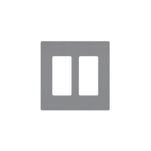 Tapa Color Gris para interruptor o dimmer Lutron, 2 gang, limpio y moderno - LUTRON ELECTRONICS