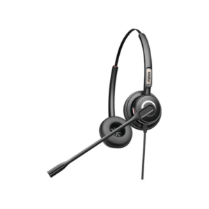 Diadema binaudal (duo) con tecnología antishock para teléfonos IP FANVIL y Polycom con micrófono de cancelación de ruido, lar