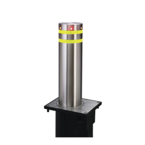 Bolardo neumático de acero inoxidable / 220 mm de diámetro / 750 mm de altura / acabado elegante con iluminacion led color ro
