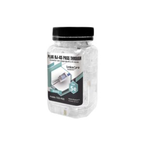 Bote con 100 Plugs Pass Through RJ45 Cat5e Blindado, Chapado de Oro a 30 Micras para Durabilidad Extrema - LINKEDPRO BY EPCOM