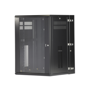 Gabinete PanZone de Montaje en Pared, de 19in, Puerta con Ventana de Seguridad, 18 UR, 635mm de Profundidad, Color Negro - PA