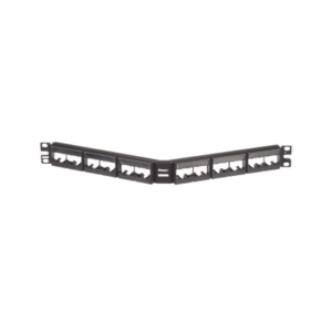 Panel de Parcheo Modular Mini-Com (Sin Conectores), Angulado, Sin Blindaje, Con Etiqueta y Cubierta, de 24 Puertos, 1UR - PAN