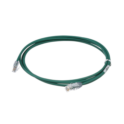 Cable de Parcheo UTP Cat6A, CM/LSZH, Diámetro Reducido (28AWG), Color Verde, 2.13 Metros (7 Pies) - PANDUIT