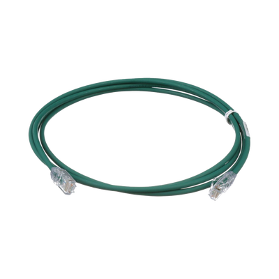 Cable de Parcheo UTP Cat6A, CM/LSZH, Diámetro Reducido (28AWG), Color Verde, 2.13 Metros (7 Pies) - PANDUIT