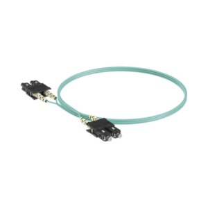 Jumper de Fibra Optica Multimodo 50/125 OM3, SC-SC Duplex, OFNR (Riser), Color Aqua, 3 Metros (9.84 Pies) - PANDUIT