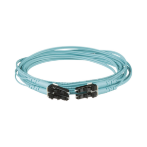 Jumper de Fibra Optica Multimodo 50/125 OM4, LC-LC Duplex, OFNR (Riser), Color Aqua, 1 Metro (3.28 Pies) - PANDUIT