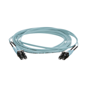 Jumper de Fibra Optica Multimodo 50/125 OM4, LC-LC Duplex, OFNR (Riser), Color Aqua, 9 Metros (29.53 Pies) - PANDUIT