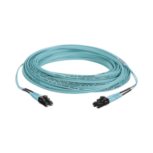 Jumper de Fibra Optica Multimodo 50/125 OM3, LC-LC Duplex, OFNR (Riser), Color Aqua, 10 Metros (32.81 Pies) - PANDUIT