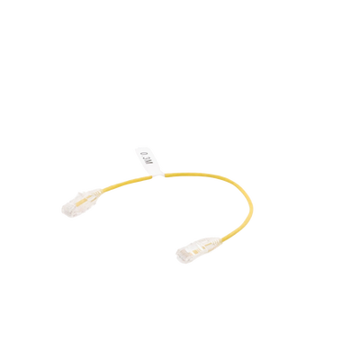 Cable de Parcheo Slim UTP Cat6 – 30 cm (11.81 Pulgadas) Amarillo Diámetro Reducido (28 AWG) - LINKEDPRO BY EPCOM