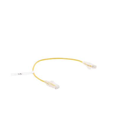 Cable de Parcheo Slim UTP Cat6 – 30 cm (11.81 Pulgadas) Amarillo Diámetro Reducido (28 AWG) - LINKEDPRO BY EPCOM