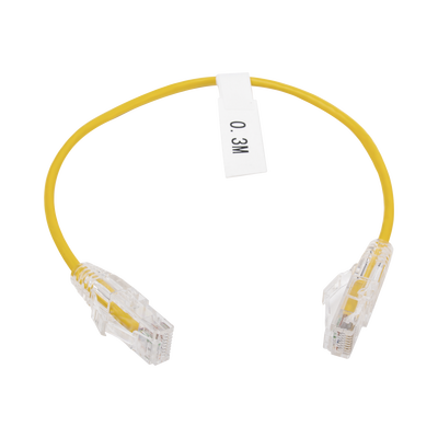 Cable de Parcheo Slim UTP Cat6 – 30 cm (11.81 Pulgadas) Amarillo Diámetro Reducido (28 AWG) - LINKEDPRO BY EPCOM