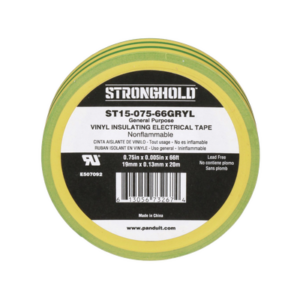 Cinta Eléctrica STRONGHOLD para Aislar, de PVC, Uso Construcción General en Tierras Físicas, Grosor de 0.13 mm (5 mil), Ancho