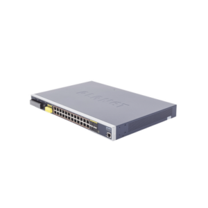 Switch PoE Industrial Capa 3, Con 24 Puertos PoE Gigabit 802.3af/at, 4 Puertos SFP Compartidos 100 / 1000X, Soporta temperatu